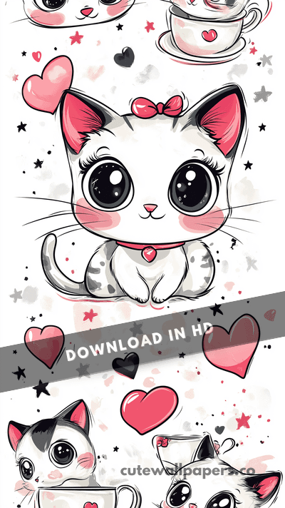 Cat Anime Hearts