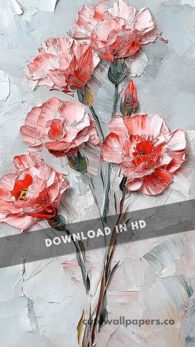 Flower Impasto Carnations