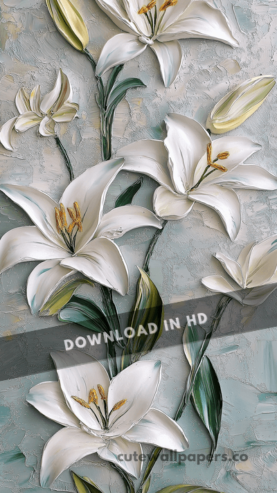 Flower Impasto Lilies