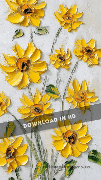 Flower Impasto Sunflower