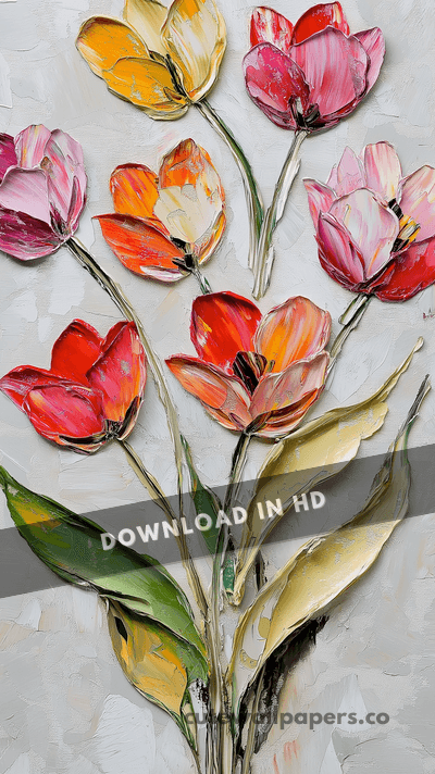 Flower Impasto Tulips